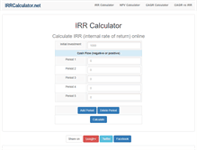 Tablet Screenshot of irrcalculator.net